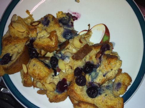 Baked Blueberry Almond Muffin French Toast