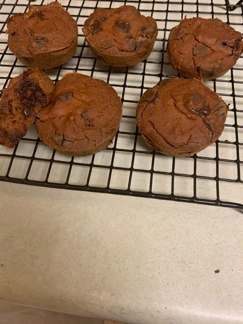 PB applesauce chocolate chip muffins