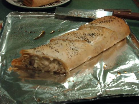 Chicken and Mushroom Strudel using Leftover Chicken