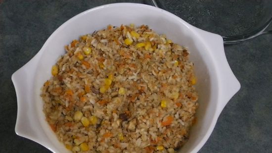 Veggie Rice and Quinoa Pilaf with Almonds