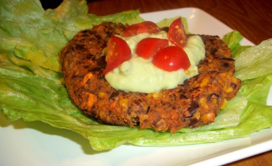 Black Bean, Corn and Sweet Potato Burger