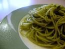 jar pesto w/ turkey sausage and spaghetti noodles