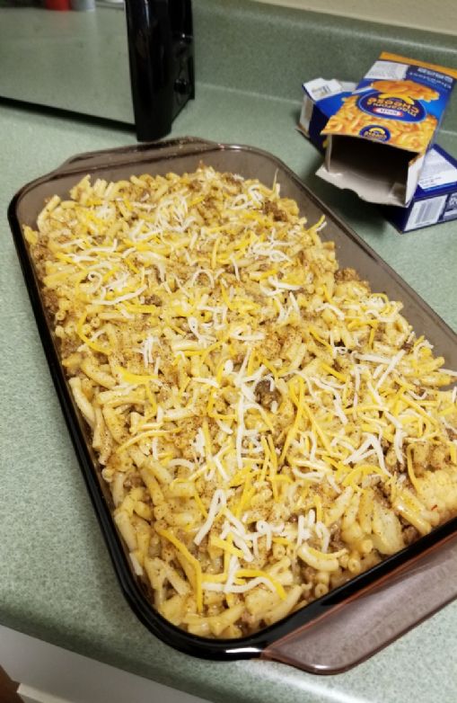 Cheesy Chicken and Cauliflower Taco Mac