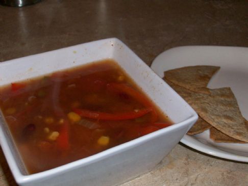 Meal in bowl mexican soup