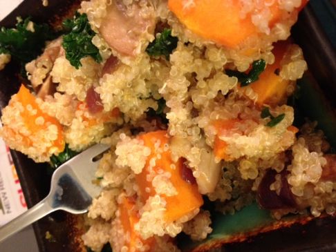 Quinoa with Butternut, Mushrooms and Kale