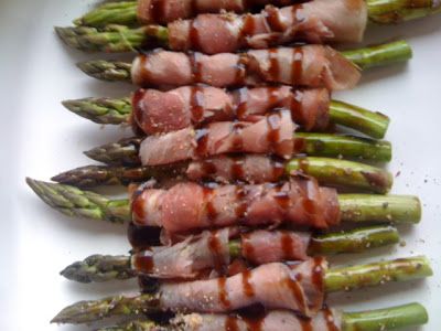 Prosciutto Wrapped Asparagus with Balsamic Glaze