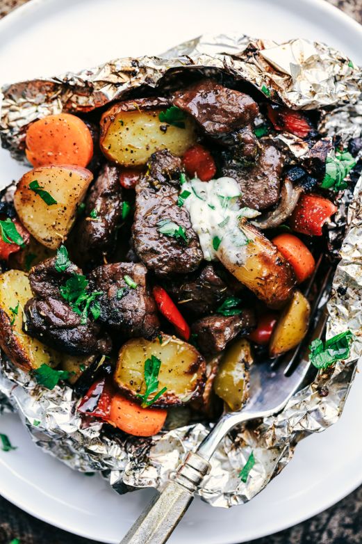 foil Steak Packet with Garlic Herb Butter