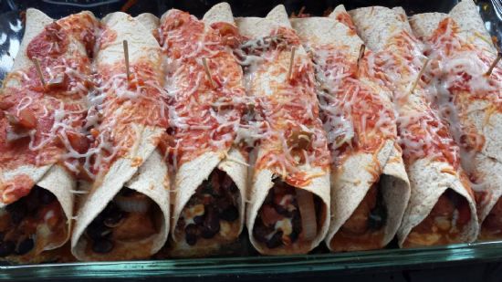 Black Bean and Pork Enchiladas