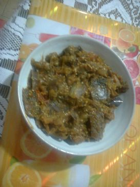 Salt Fish and Eggplant Fricasse