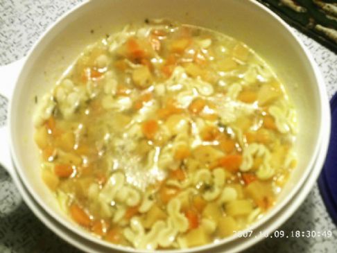 Chicken noodle soup with vegetables