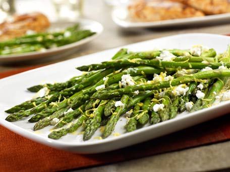 Roasted Asparagus with Lemon and Goat Cheese