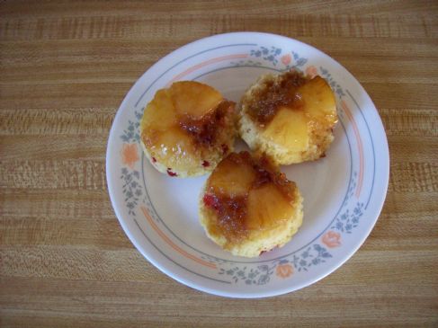 Mini Pineapple Upside-down Raspberry Muffins
