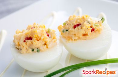 Shrimp and Bacon Deviled Eggs