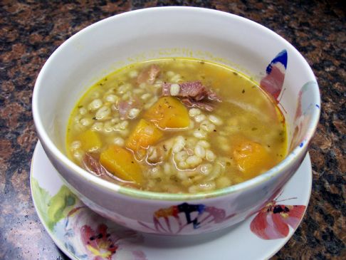 Barley Soup with Turkey and Butternut Squash
