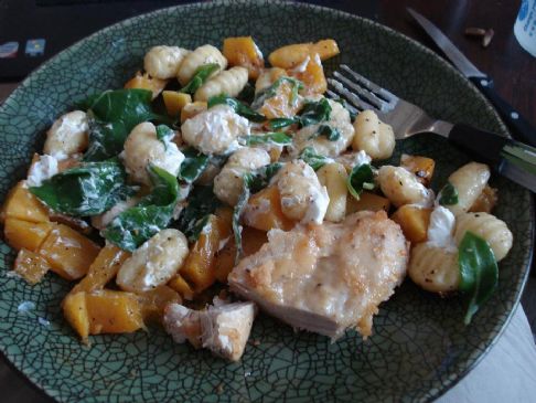 roasted squash and goat's cheese gnocchi