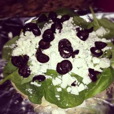 Spinach Feta Pita Pizza