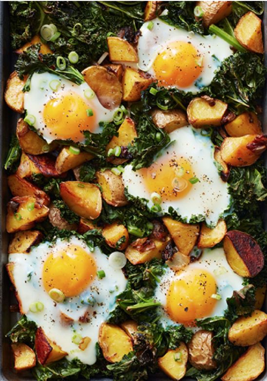 Roasted Potato and Kale Hash with Eggs