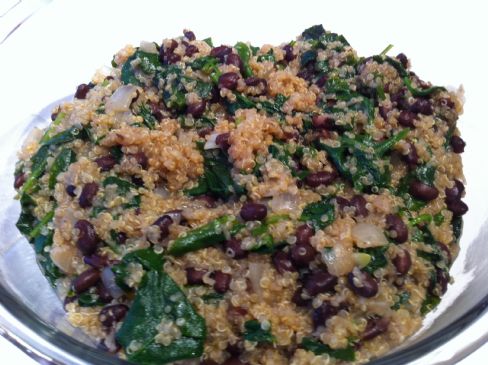 Quinoa, Spinach and Black Bean Casserole