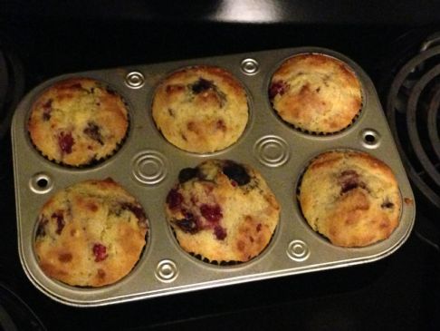 mixed berry corn muffins