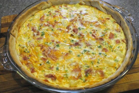 Ham, Pineallple and Cheddar Quiche