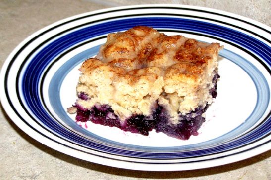 Blueberry cake with a lemon glaze