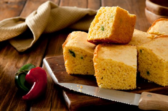 Cornbread with Cream Corn, Cheese, Jalapenos