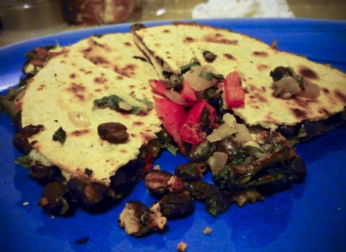 Black Bean and Spinach Quesadilla