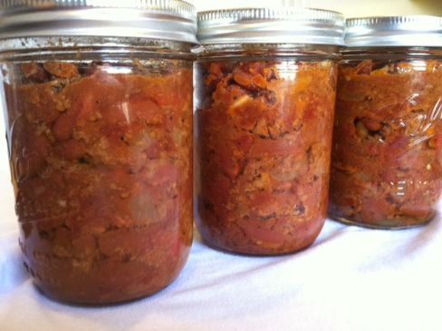 Chili Con Carne for Canning (makes 15c, sv=.5c)