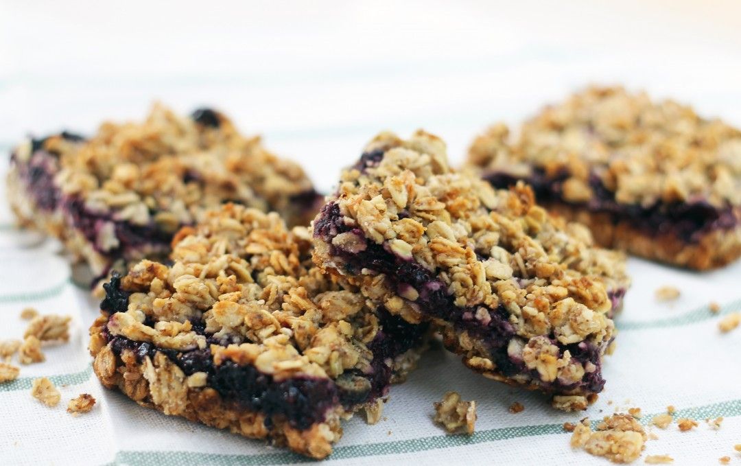 Oat Crumble Bars with Mixed Berry Jam