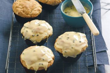 Banana + Passion fruit muffins