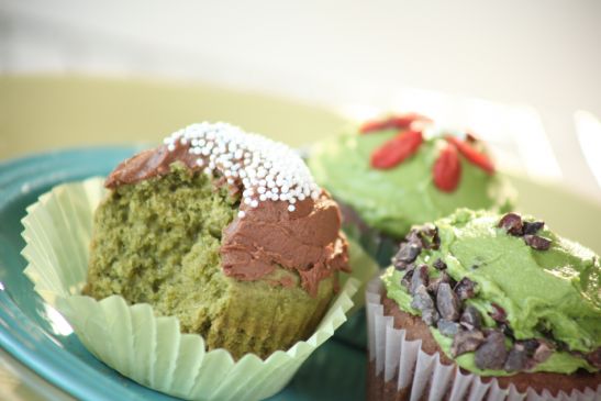 Vegan Gluten-free Sugar-free Matcha Green Tea Cupcakes