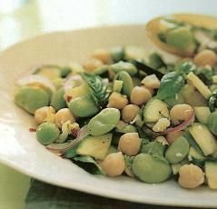 Lemony Zucchini, Chickpea and Lima Bean Salad