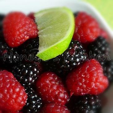 Fresh Raspberries and Blackberries in Lime Ginger Dressing