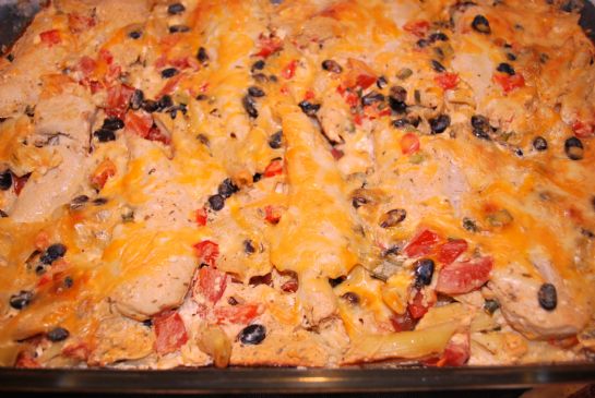 Mexican Chicken Penne Bake (Low Sodium, Low Fat, High Protein)