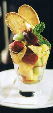 Best Fruits with Mint Tea Syrup and Biscotti