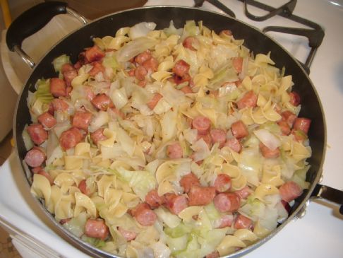 Cabbage Noodles and Sausage