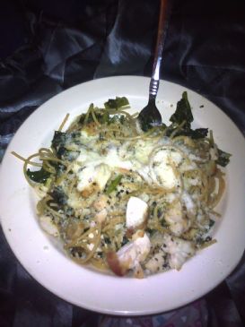 Whole Wheat Pasta w/ Collard greens and Veggie StirFry Mix