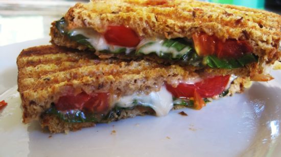 Tomato, Basil and Mozzarella Panini Sandwich