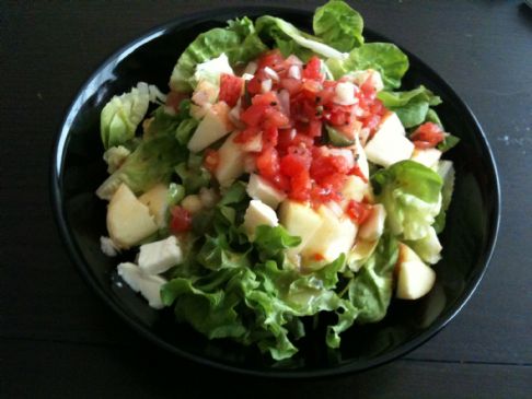 Apple salsa and cheese salad