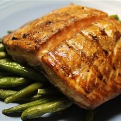 Grilled Salmon (marinated in brown sugar and worcestershire sauce)