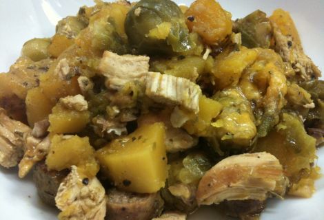 Chicken, Turkey Sausage and Butternut Squash Casserole