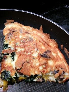 Low carb kale mushroom breakfast omelette