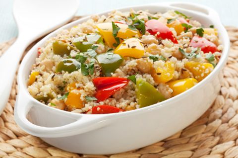 Whole Wheat Couscous with Spinach and Squash