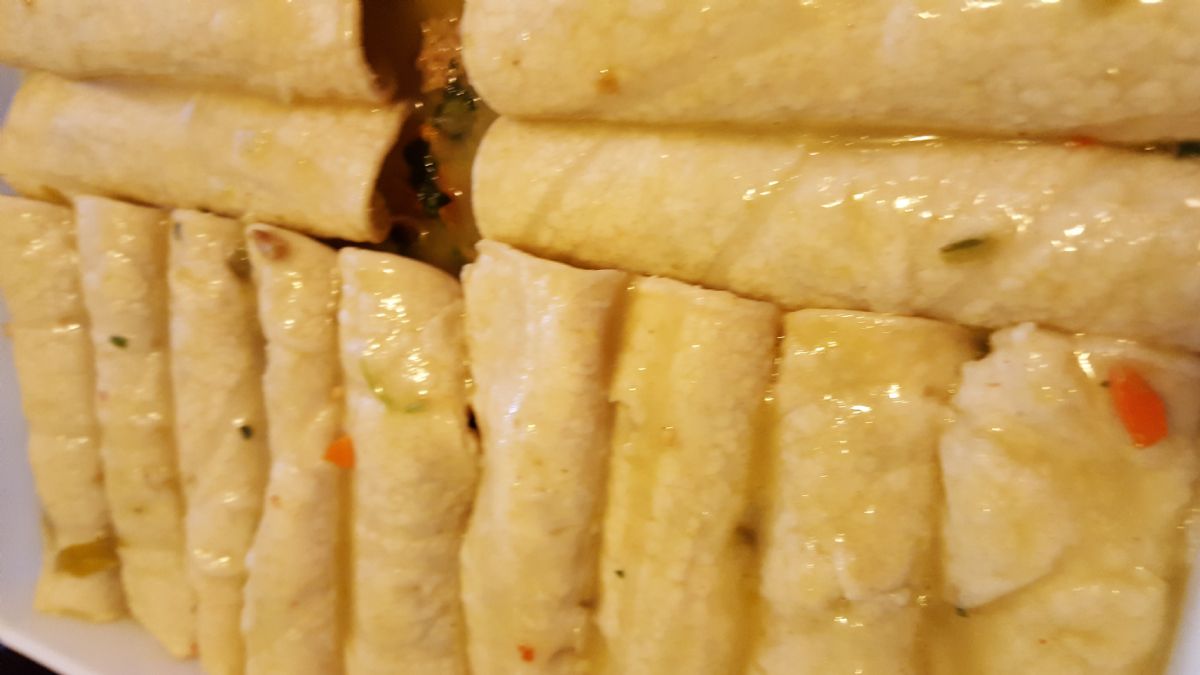 Turkey and Veggie Green Enchiladas