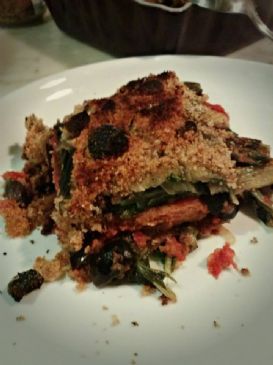 Chard and melba toast lasagna