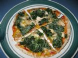 Pita Pizza with Chicken, Sweet Pepper, and Spinach