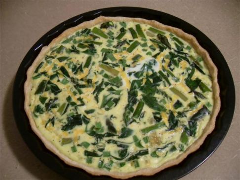 Asparagus, Spinach, and Scallion Quiche