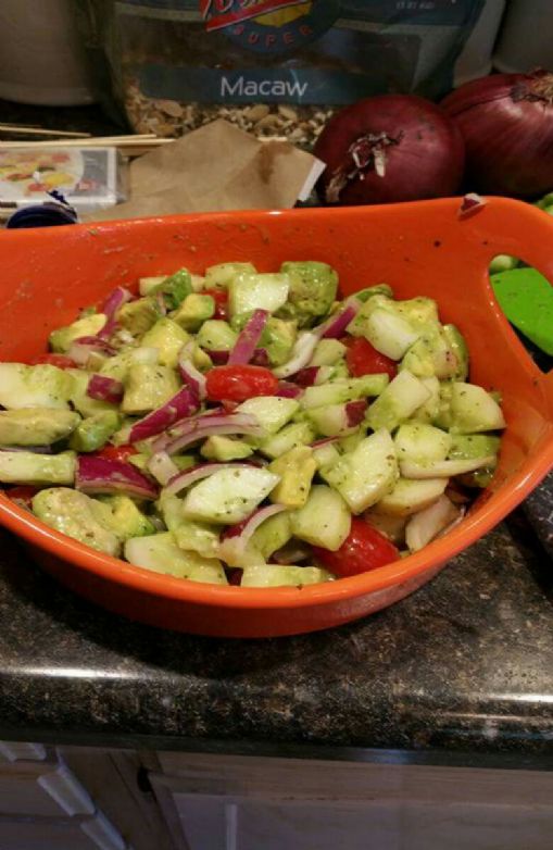 Zesty lime cucumber avacado.