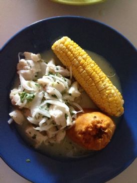 Ceviche with Corn and Sweet Potato