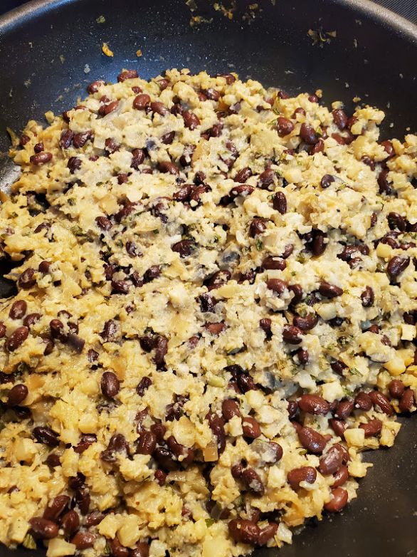Keto Riced Cauliflower and Black Soy Beans